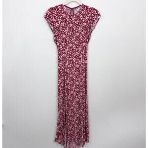 Reformation Womens Gavin Dress Size 4 Floral Lightweight Cutout Slit Red
